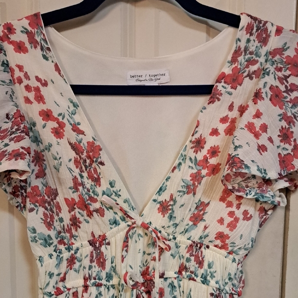 Better Together Dresses & Skirts - Better Together Floral Maxi Dress - Red and Cream